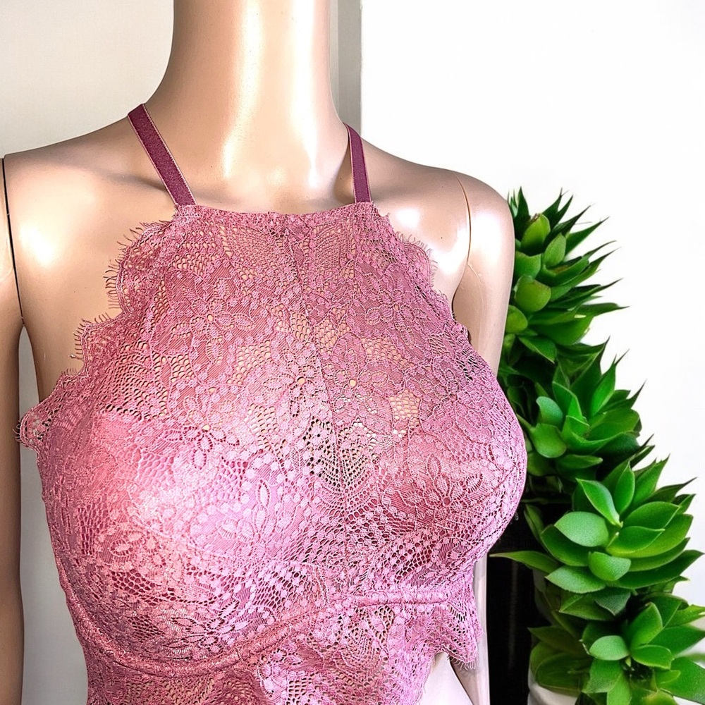 Victoria's Secret PINK Eyelash Lace High-Neck Bralette - Picture 13 of 16
